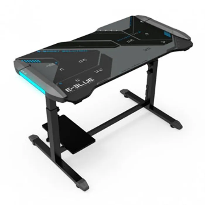 Główne zdjęcie produktu E-Blue Herní stůl EGT574BK, 113cm x 59,5cm, 74-86,8cm, podsvícený, nastavitelná výška