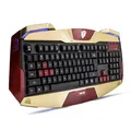 E-blue IRON MAN EKM707, klawiatura US, do gry, podświetlane krawędzie rodzaj przewodowa (USB), złota