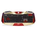 E-blue IRON MAN EKM707, klawiatura US, do gry, podświetlane krawędzie rodzaj przewodowa (USB), złota