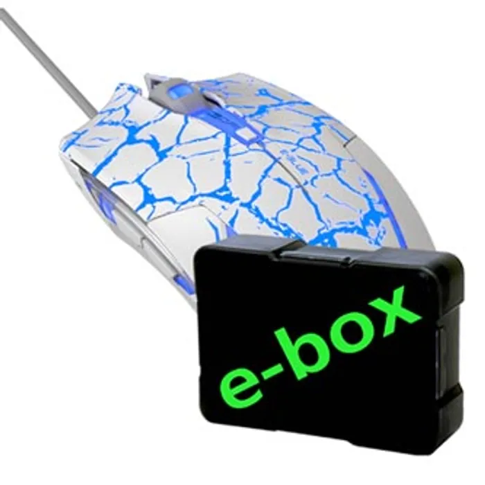 Główne zdjęcie produktu E-Blue Myš Cobra, 2500DPI, optická, 6tl., 1 kolečko, drátová USB, bílo-modrá, herní, e-bo