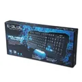 E-blue Polygon, klawiatura US, do gry, odporna na zalanie rodzaj przewodowa (USB), czarna