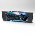 E-blue Polygon, zestaw klawiatura z myszką Cobra II, US, do gry, z podkładką Mazer Marface S rodzaj przewodowa (USB), czarno-niebi