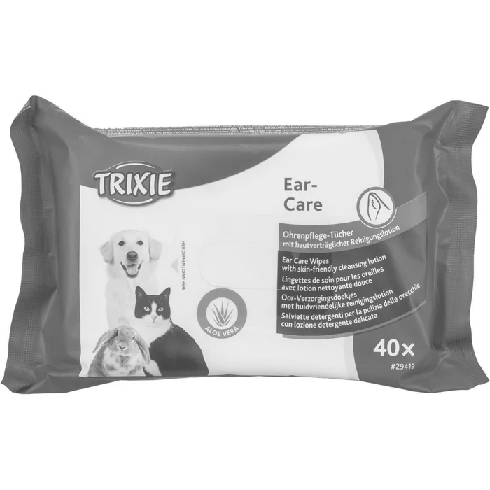 Główne zdjęcie produktu Ear Care, vlhčené ušní ubrousky s Aloe Vera, 40 ks
