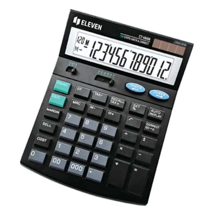 Główne zdjęcie produktu Eleven kalkulačka CT666N, černá, stolní s výpočtem DPH, dvanáctimístná, , automatické vyp
