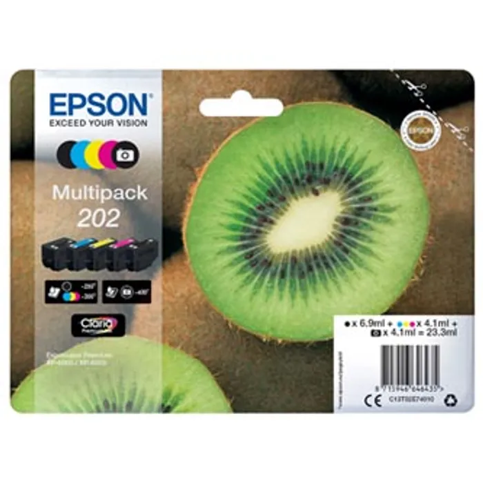 Główne zdjęcie produktu Epson originální ink 13T02E74010, 202, CMYK, 1x6.9ml, 4x4.1ml, Epson XP-6000, XP-6005