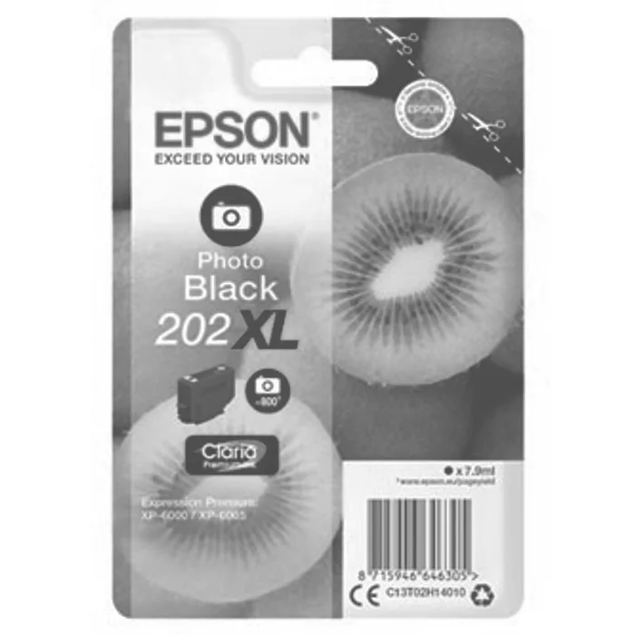 Główne zdjęcie produktu Epson originální ink C13T02H14010, 202 XL, photo black, 7.9ml, Epson XP-6000, XP-6005