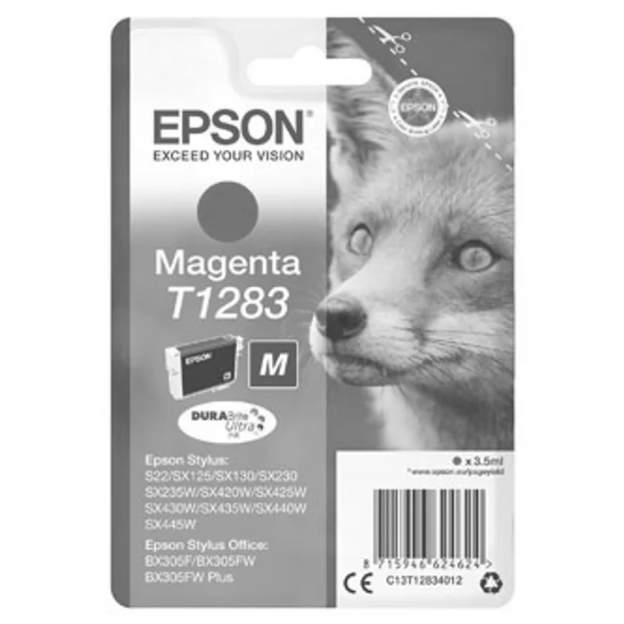 Główne zdjęcie produktu Epson originální ink C13T12834022, T1283, magenta, blistr, 3,5ml, Epson Stylus S22, SX125