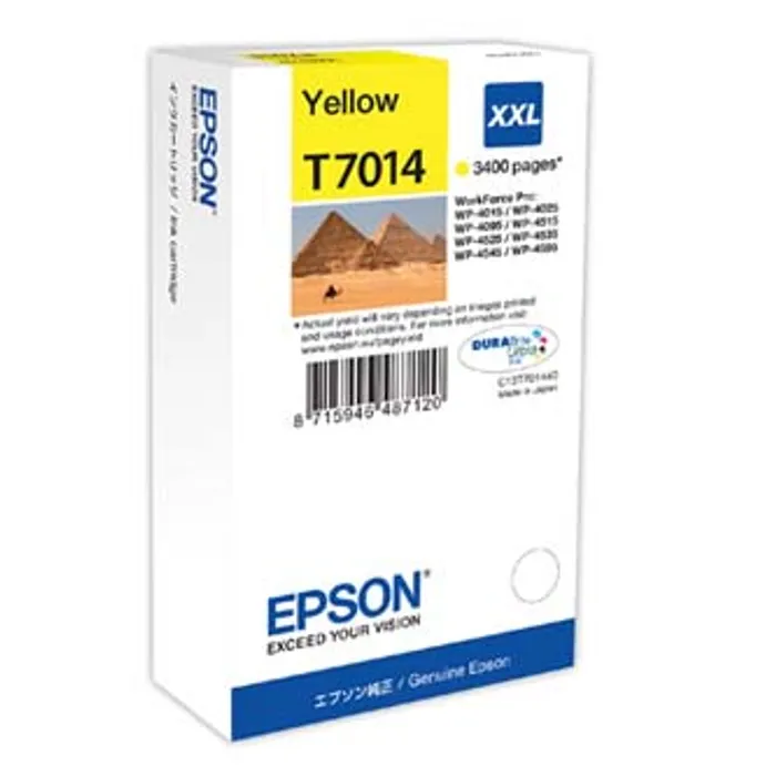 Główne zdjęcie produktu Epson originální ink C13T70144010, XXL, yellow, 3400str., Epson WorkForce Pro WP4000, 450