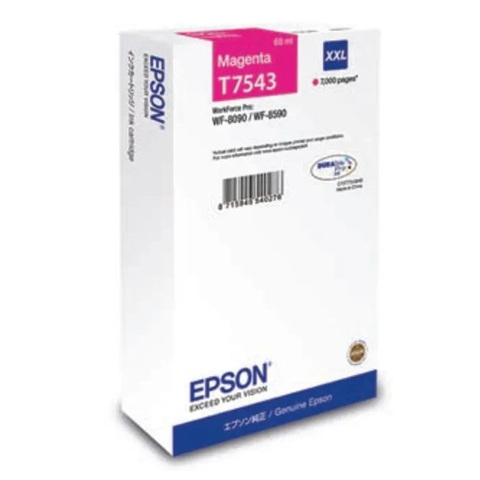 Główne zdjęcie produktu Epson originální ink C13T754340, T7543, XXL, magenta, 69ml, Epson WorkForce Pro WF-8090DW