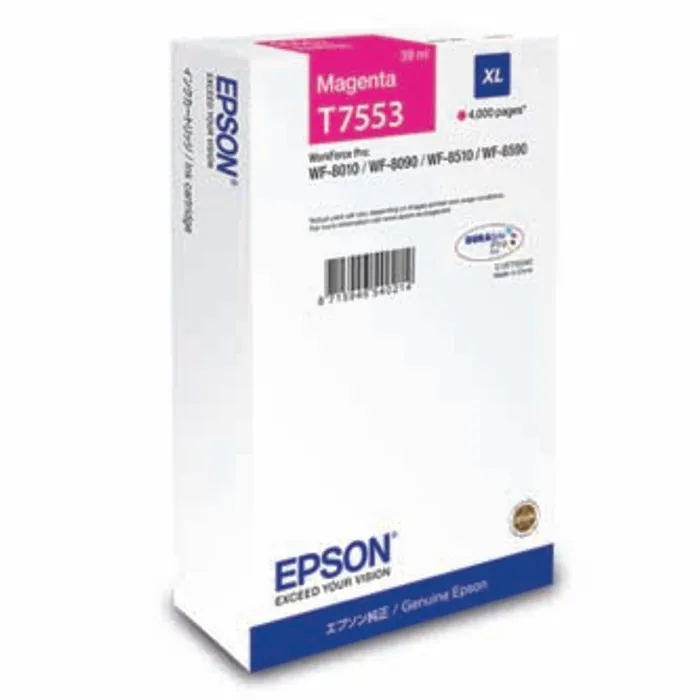 Główne zdjęcie produktu Epson originální ink C13T755340, T7553, XL, magenta, 4000str., 39ml, 1ks, Epson WorkForce