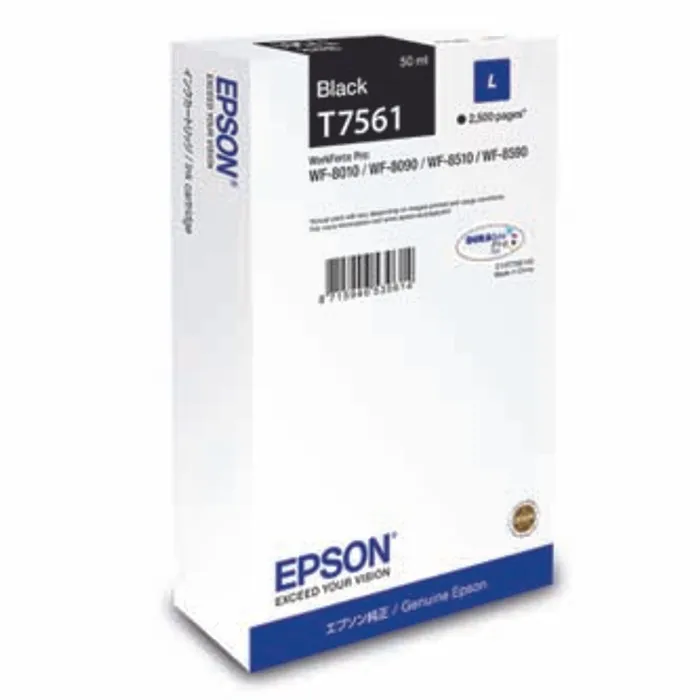 Główne zdjęcie produktu Epson originální ink C13T756140, T7561, L, black, 2500str., 50ml, 1ks, Epson WorkForce Pr