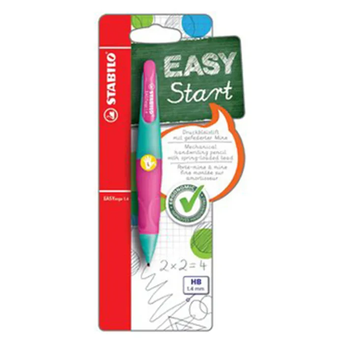 Główne zdjęcie produktu Ergonomická mechanická tužka pro leváky STABILO EASYergo 1.4 tyrkysová/růžová - HB