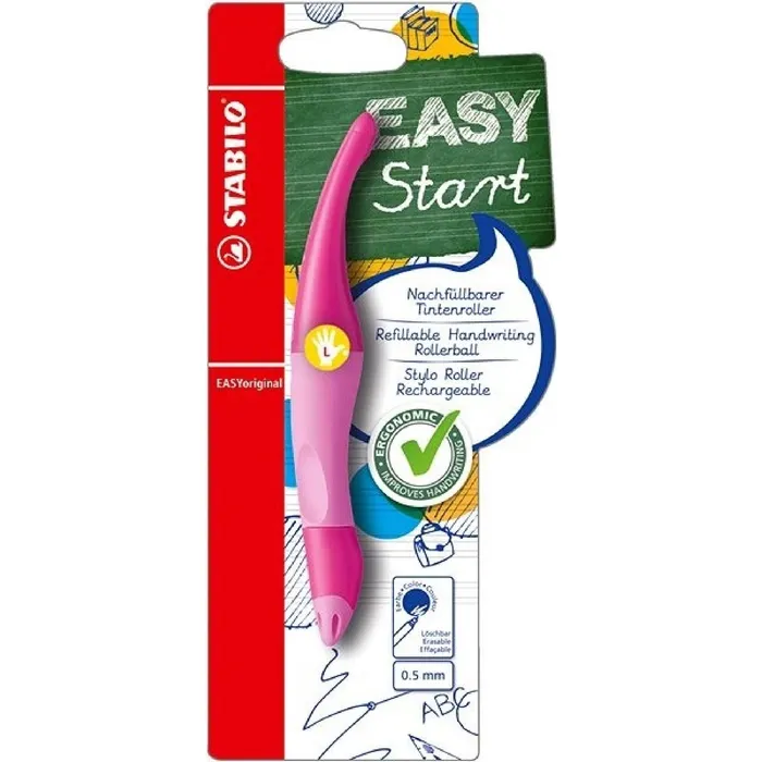 Główne zdjęcie produktu Ergonomický roller pro leváky STABILO EASYoriginal světle růžová/tmavě růžová