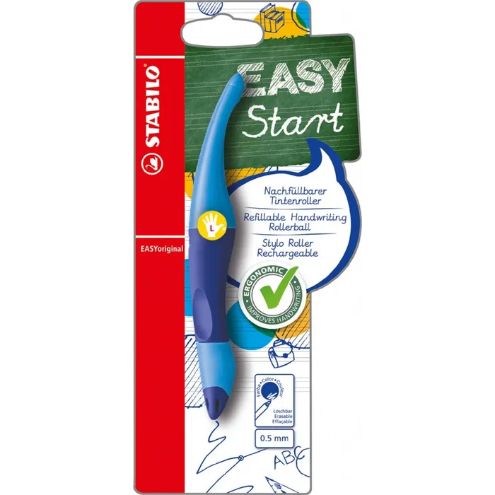 Główne zdjęcie produktu Ergonomický roller pro leváky STABILO EASYoriginal tmavě modrá/světle modrá