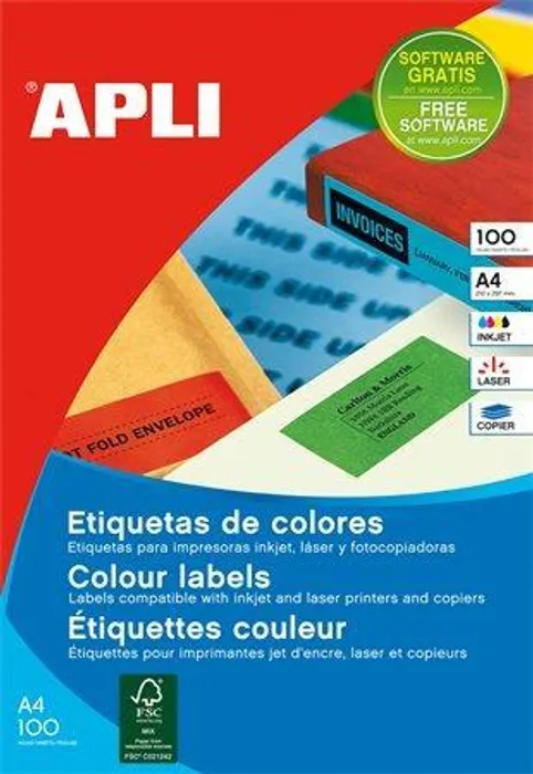 Główne zdjęcie produktu Etiketa, 70 x 37mm, žlutá, 2400ks/bal., APLI