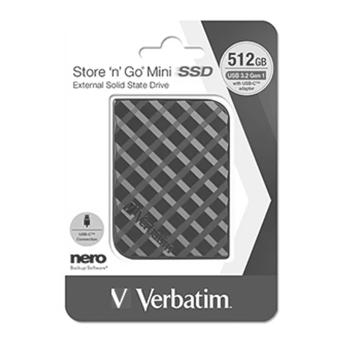 Główne zdjęcie produktu Externí disk SSD Verbatim USB 3.2 Gen 1, 512GB, Store N Go Mini, 53236, USB-A/Micro-B, ob