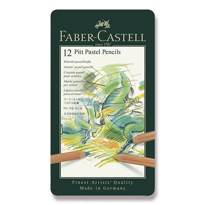 Główne zdjęcie produktu Pitt Pastell umělecká pastelka, plech.krabička 12ks Faber Castell (112112)