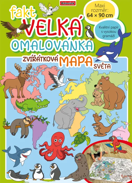 Główne zdjęcie produktu Fakt velká omalovánka - Zvířatková mapa světa