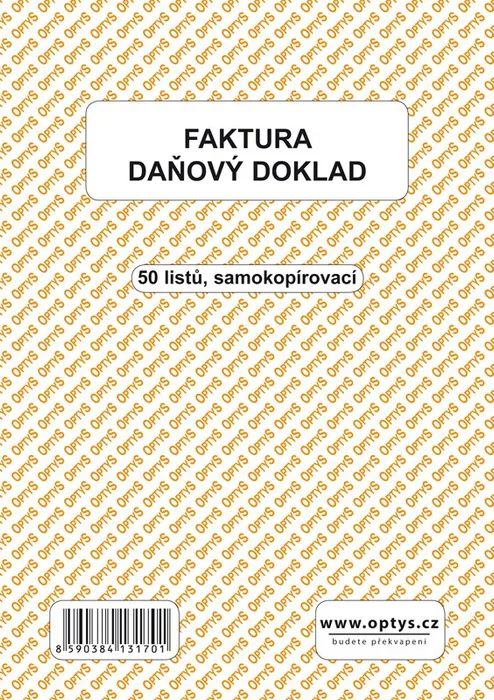 Główne zdjęcie produktu Faktura A5, samopropisovací, 50 listů 1317
