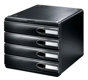 Filing-box, plastic, 4 drawers, LEITZ "Allura", black