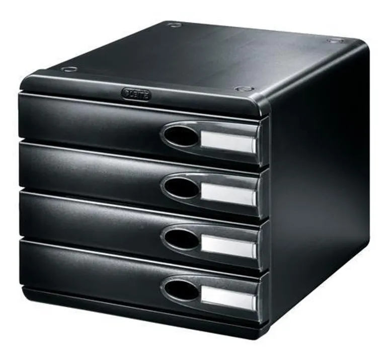 Główne zdjęcie produktu Filing-box, plastic, 4 drawers, LEITZ "Allura", black