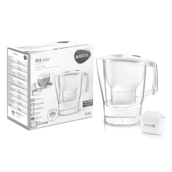 Główne zdjęcie produktu Filtrační konvice Aluna XL, bílá, sklo, 3.5l, vč. 1 filtru, Brita