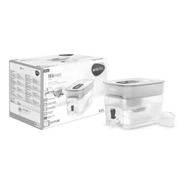 Główne zdjęcie produktu Filtrační zásobník na vodu Flow, bílá, sklo, 8.2l, vč. 1 filtru, Brita