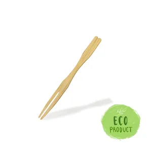 Fingerfood patyczek bambusowy (FSC 100%) Widelec 9cm [100 szt.]
