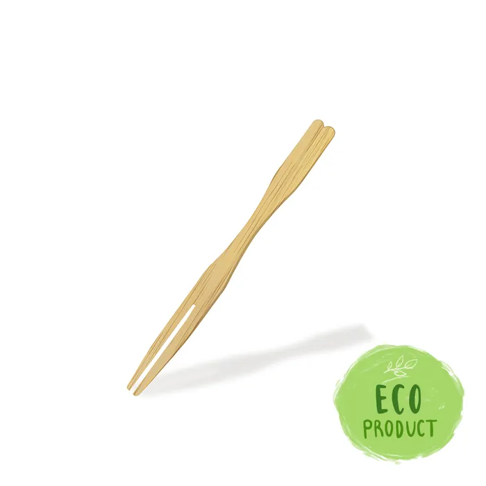 Główne zdjęcie produktu Fingerfood bodec (bambusový FSC 100%) Vidlička 9cm [100 ks]