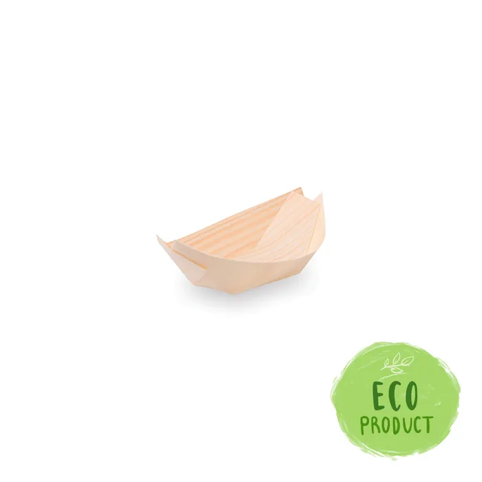 Główne zdjęcie produktu Fingerfood miska dřevěná, lodička 9 x 6 cm [100 ks]
