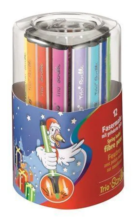 Główne zdjęcie produktu Fix s odpruženým hrotem STABILO Trio Scribbi - 12 ks