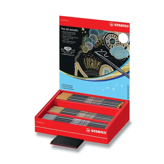 Główne zdjęcie produktu Fix Stabilo Pen 68 metallic stojánek, 60 ks