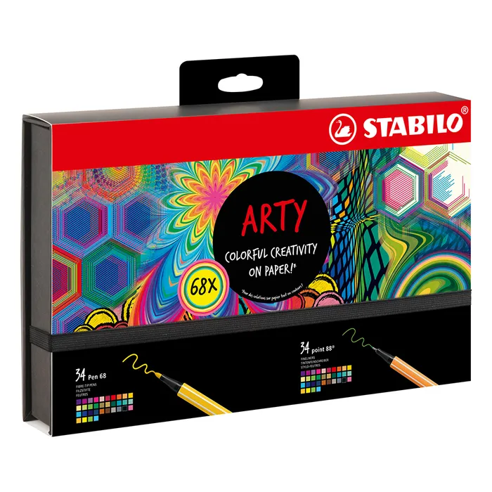 Główne zdjęcie produktu Fixy a linery STABILO ARTY 68 ks (Pen 68 + point 88)