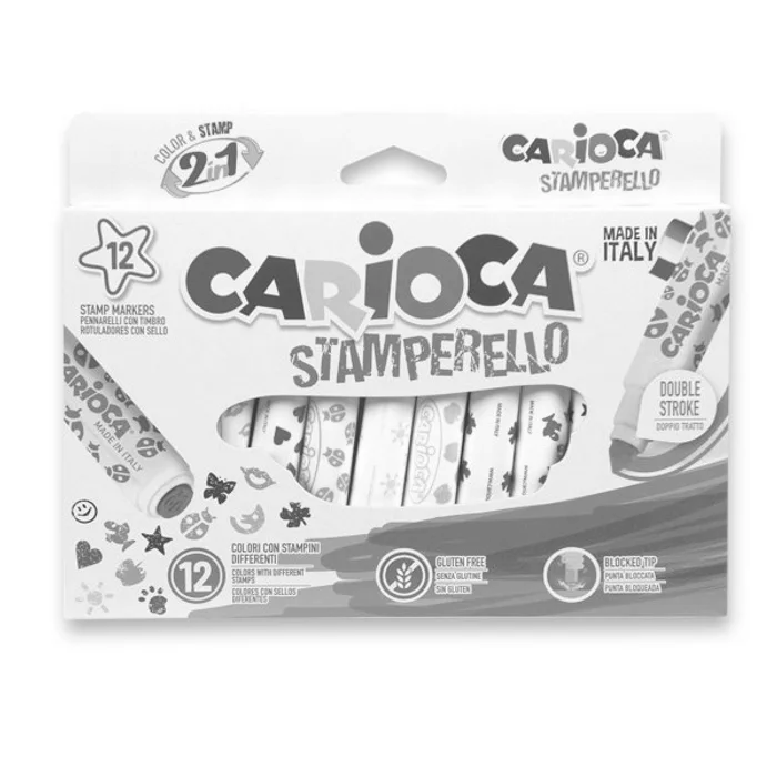 Główne zdjęcie produktu Fixy Carioca Stamp Markers 12 barev