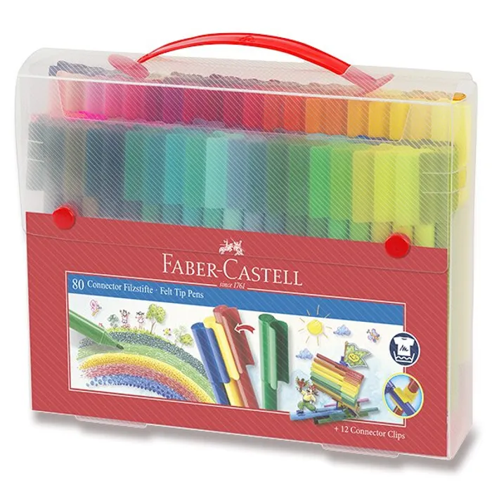 Główne zdjęcie produktu Fixy Faber-Castell 155579 Connector, plastová taška 80 ks