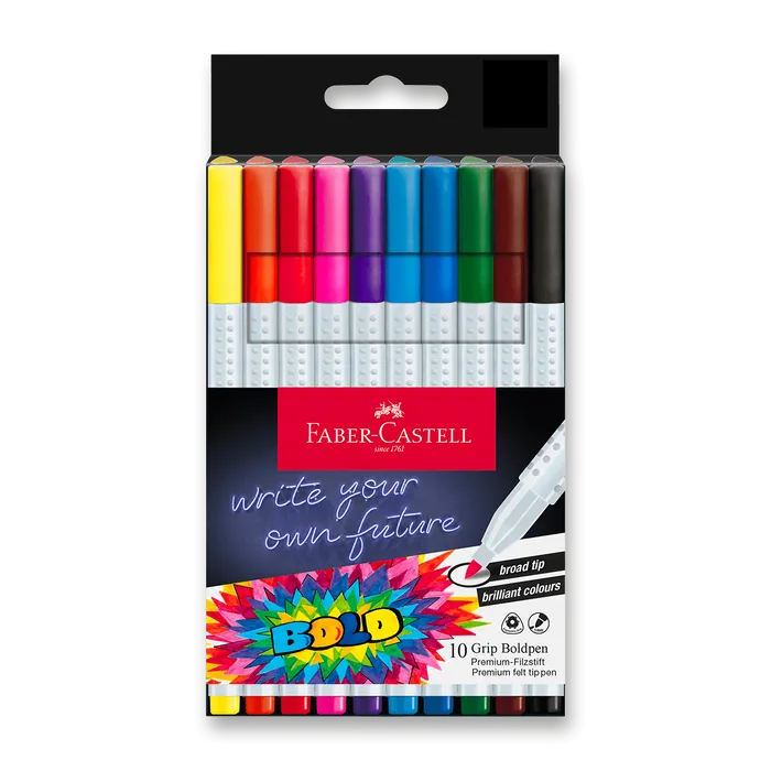 Główne zdjęcie produktu Fixy Faber-Castell Grip Boldpen - 10 ks