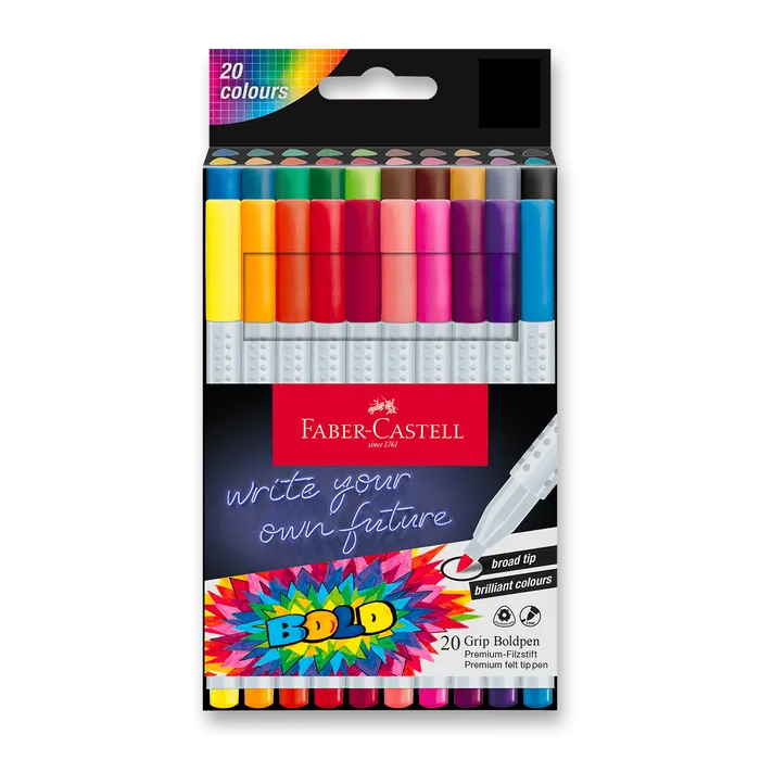 Główne zdjęcie produktu Fixy Faber-Castell Grip Boldpen - 20 ks