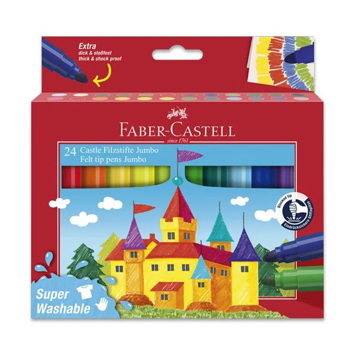 Główne zdjęcie produktu Fixy Faber-Castell Jumbo 24 barev