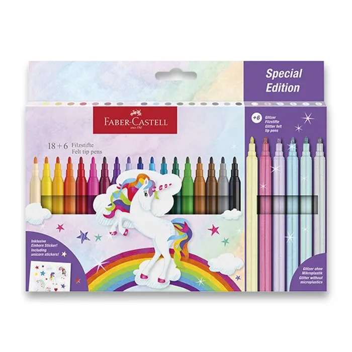 Główne zdjęcie produktu Fixy Faber-Castell Unicorn 24 barev