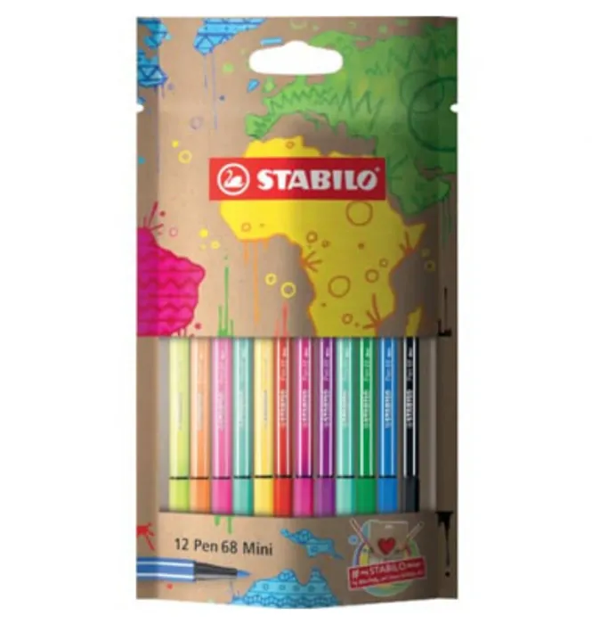 Główne zdjęcie produktu Fixy "Pen 68 mini my design" 12 různých barev, 1 mm, STABILO