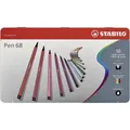 Flamastry STABILO Pen 68 50 szt. (46 kolorów) w metalowym pudełku