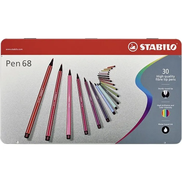 Główne zdjęcie produktu Fixy STABILO Pen 68 sada 30 ks (kovové pouzdro)