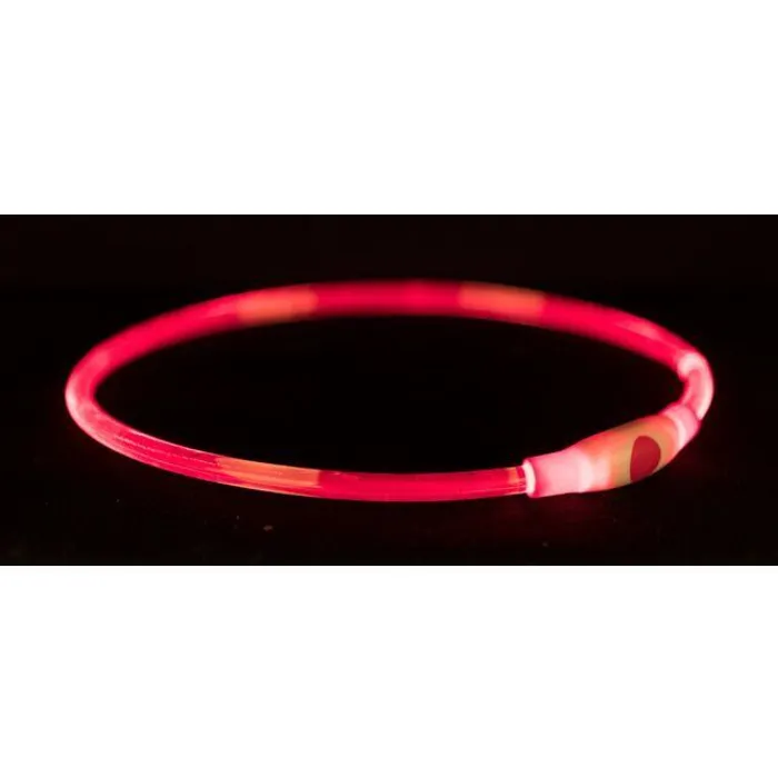 Główne zdjęcie produktu Flash light ring USB, blikací obojek, červená L-XL: 65 cm/ o 8 mm