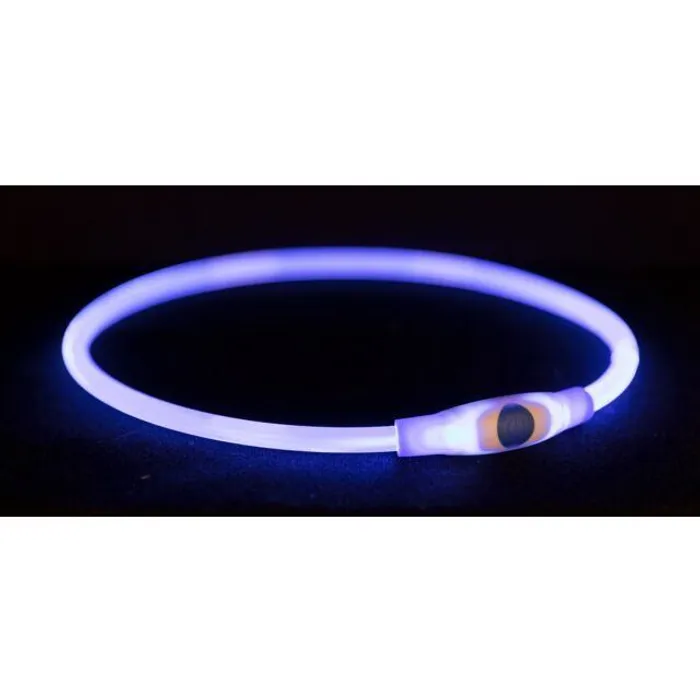 Główne zdjęcie produktu Flash light ring USB, blikací obojek, modrá L-XL: 65 cm/ o 8 mm