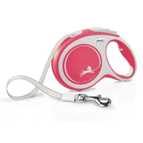Flexi New Comfort L pasek 5 m, max. 60 kg, czerwony