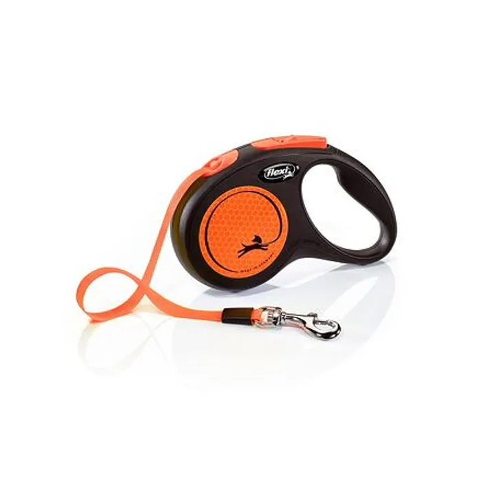 Główne zdjęcie produktu Flexi New Neon S pásek 5 m, max.15 kg, oranžová