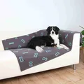 Następne zdjęcie produktu Kocyk polarowy BARNEY 150x100cm - szary w niebieskie kostki