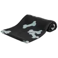 Następne zdjęcie produktu Kocyk polarowy BEANY 100x70cm - czarny z beżowymi nóżkami