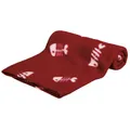 Następne zdjęcie produktu Kocyk polarowy BEANY 100x70cm - bordowy w jodełkę