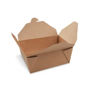 Pudełko zamykane (PAP/PE) tłuszczoodporne kraft `M` 150 x 120 x 65 mm 1300ml [50 szt]